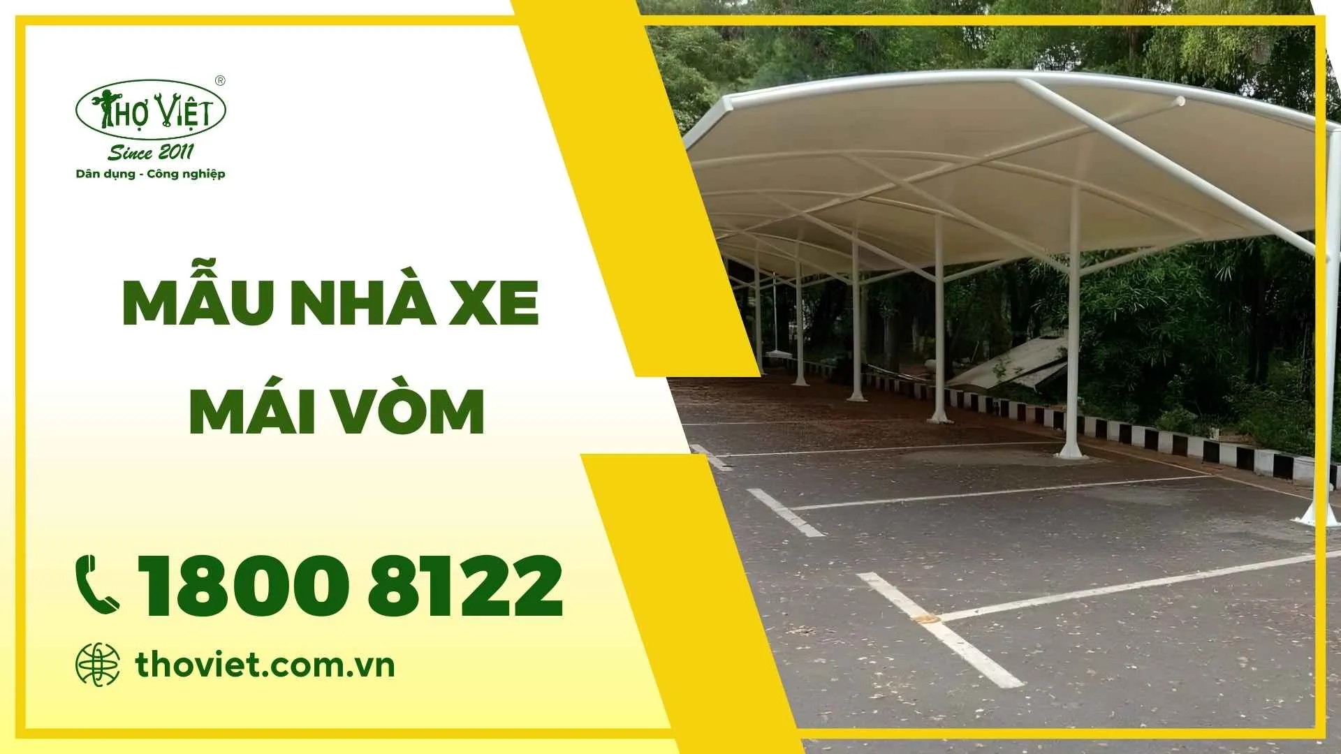 Mẫu nhà xe mái vòm