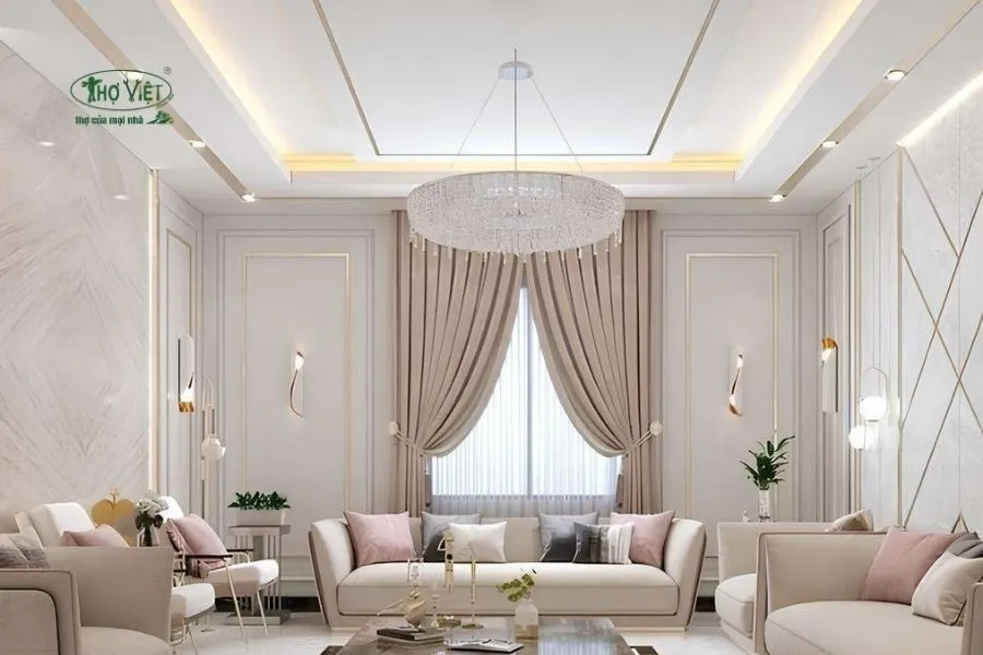 Mẫu trần thạch cao chìm nhà cấp 4