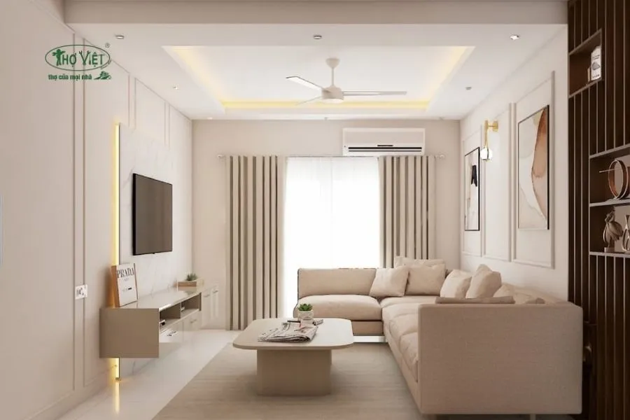 Mẫu trần thạch cao chìm nhà cấp 4