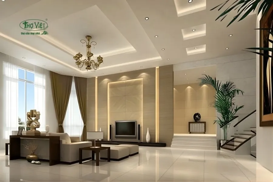 Mẫu trần thạch cao giật cấp nhà cấp 4