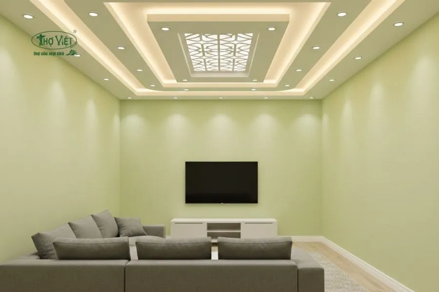 Mẫu trần thạch cao giật cấp nhà cấp 4
