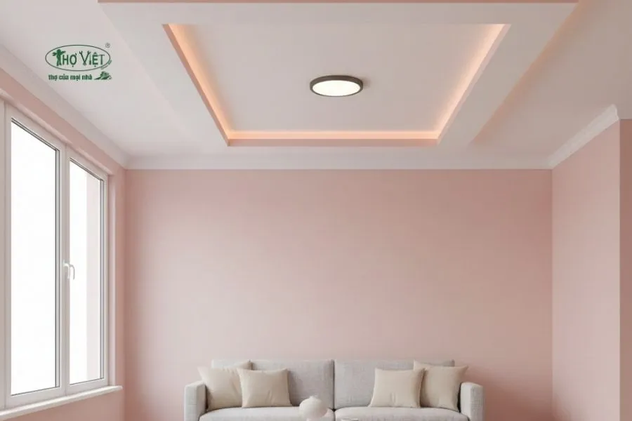 Mẫu trần thạch cao phòng khách đơn giản