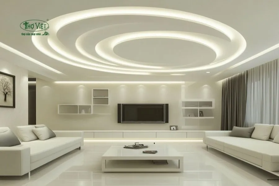 Mẫu trần thạch cao phòng khách hiện đại