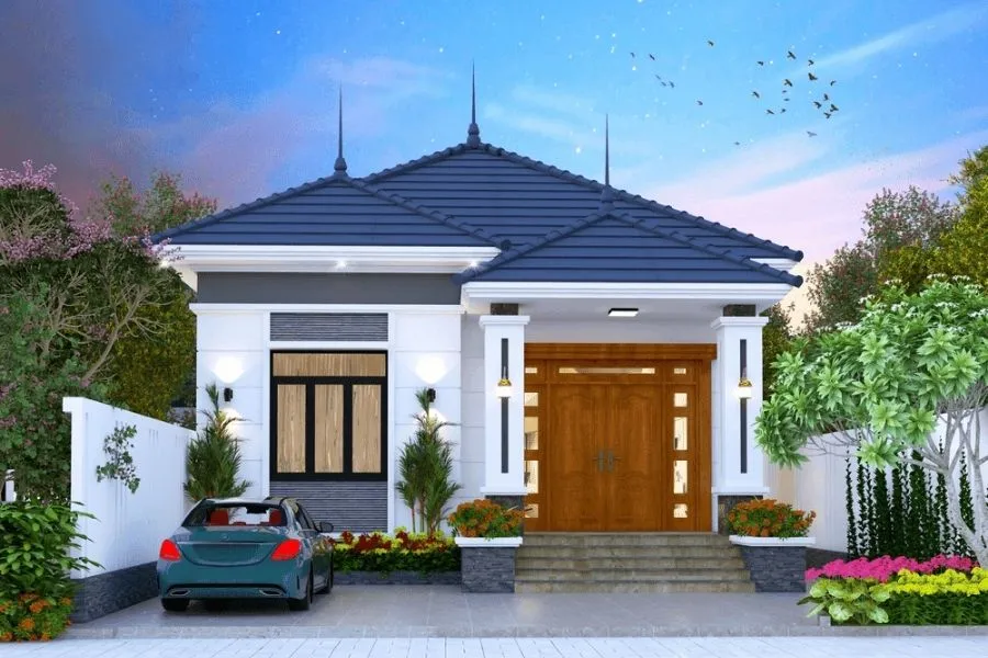 Nhà cấp 4 mái Thái 8x12m 3 phòng ngủ