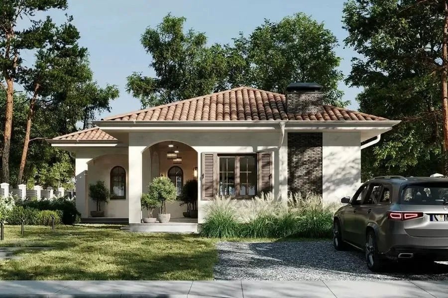 Nhà cấp 4 mái Thái 8x12m phong cách Indochine (Đông Dương)