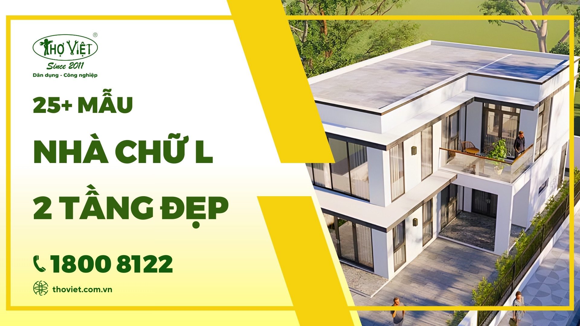 Tổng hợp 25 mẫu nhà chữ L 2 tầng đẹp, hợp phong thủy