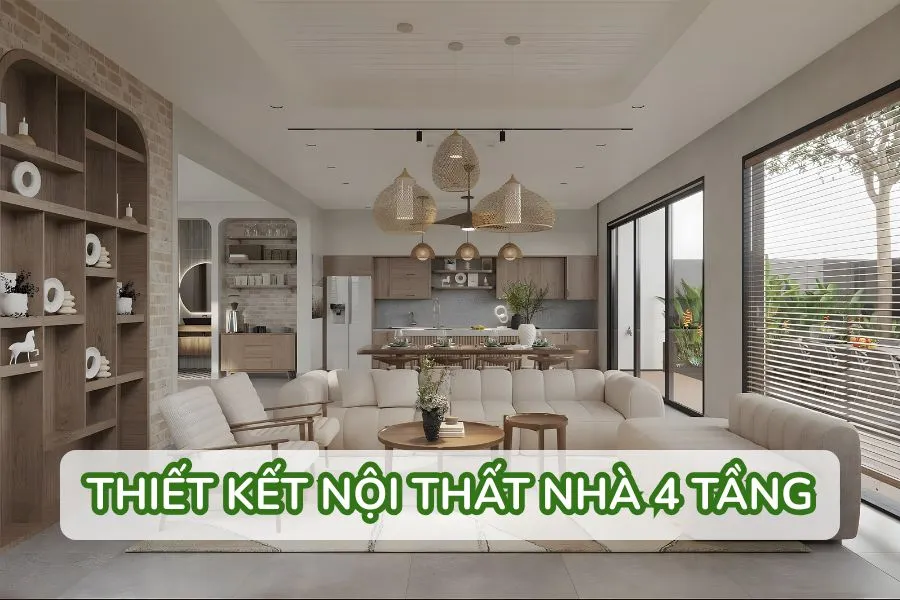 Mẫu thiết kế nội thất nhà 4 tầng đẹp và sang trọng