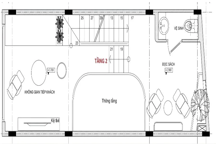 Cách bố trí mặt bằng tầng 2 hợp lý, chuẩn thiết kế hiện đại