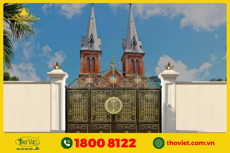 Mẫu cổng nhà thờ họ đẹp hiện đại đơn giản