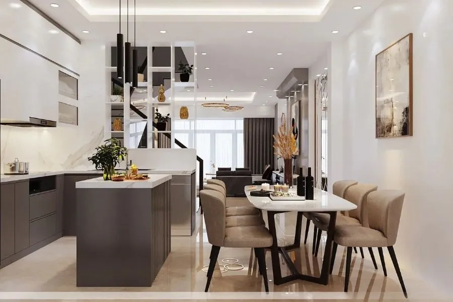 Cách bố trí phòng khách và bếp khoa học