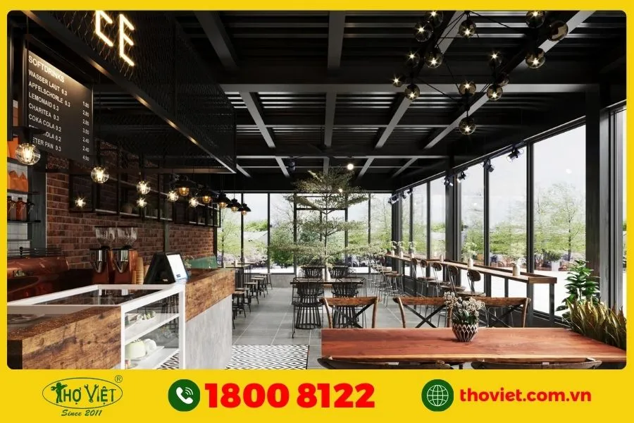 Quán cafe phong cách công nghiệp