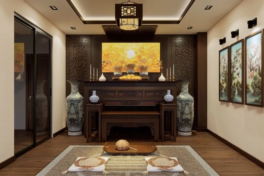 Không gian thờ tự và sinh hoạt chung