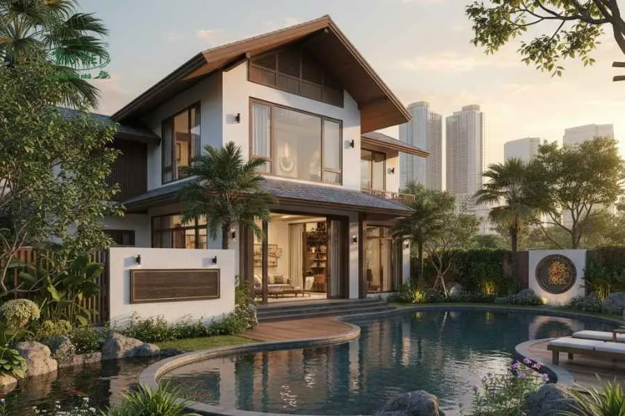 Mẫu biệt thự nhà vườn mái Nhật