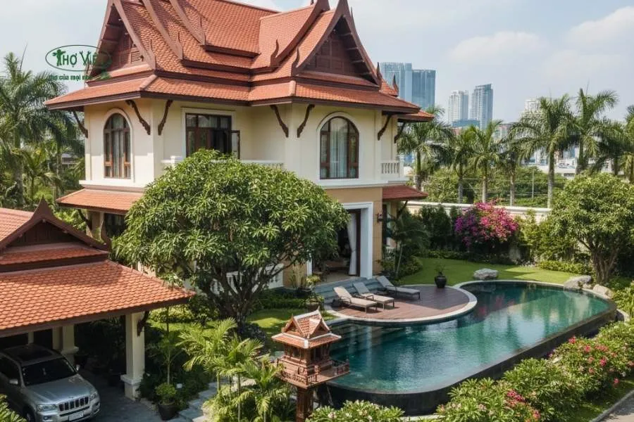 Mẫu biệt thự nhà vườn mái Thái