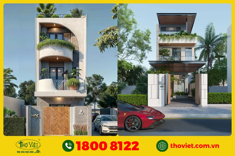 Mẫu nhà 1 trệt 2 lầu hiện đại số 11