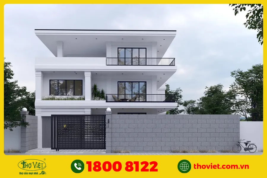 Mẫu nhà 1 trệt 2 lầu hiện đại số 1