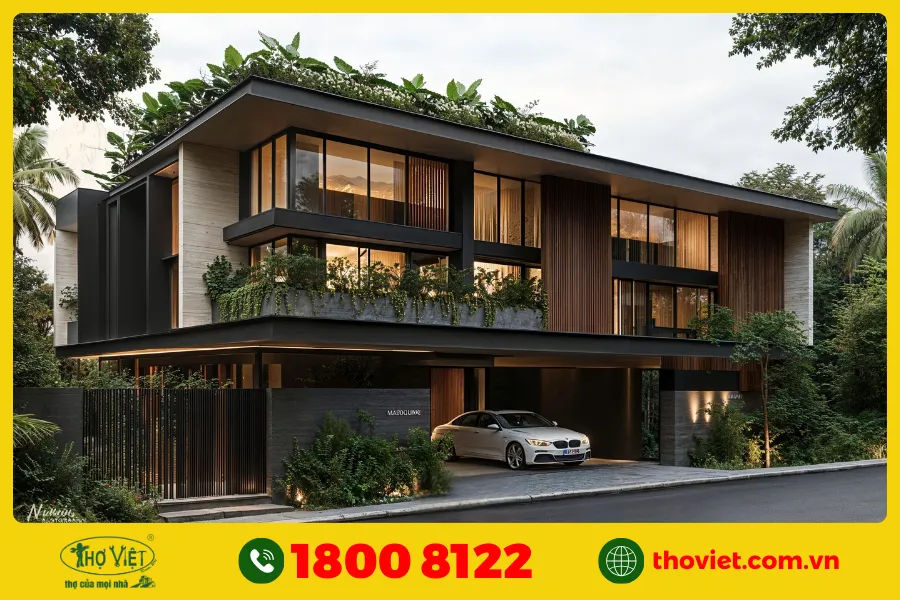 Mẫu nhà 1 trệt 2 lầu hiện đại số 2