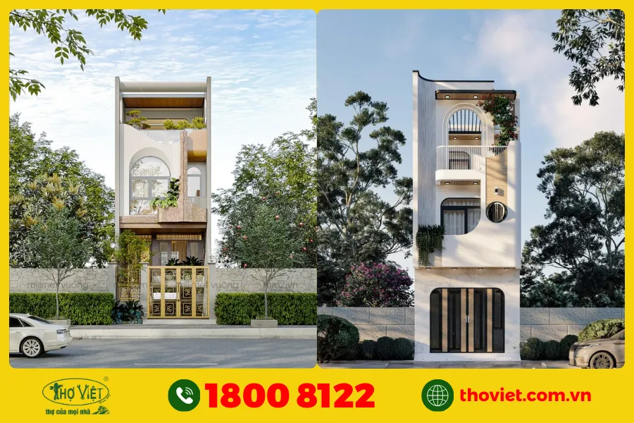 Mẫu nhà 1 trệt 2 lầu hiện đại số 4