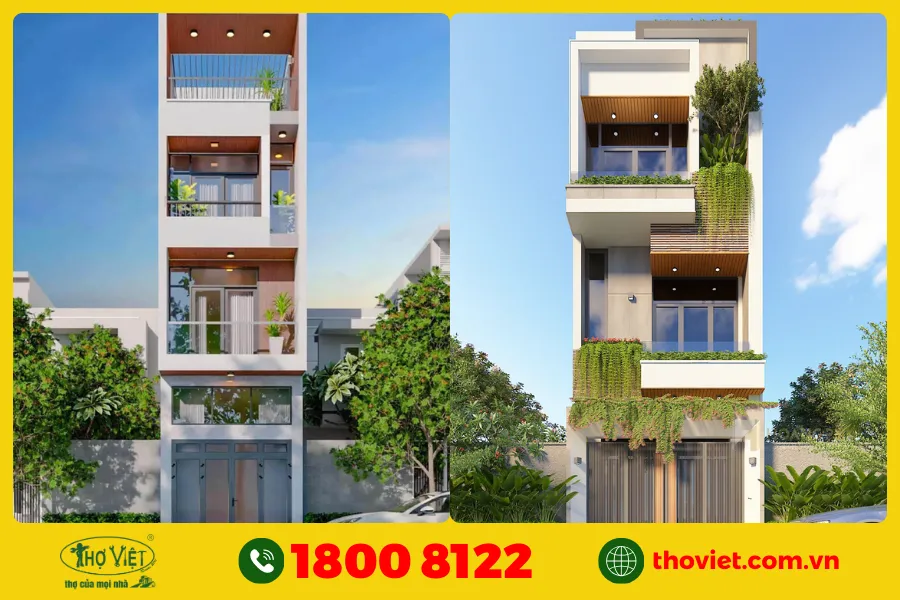 Mẫu nhà 1 trệt 2 lầu hiện đại số 5