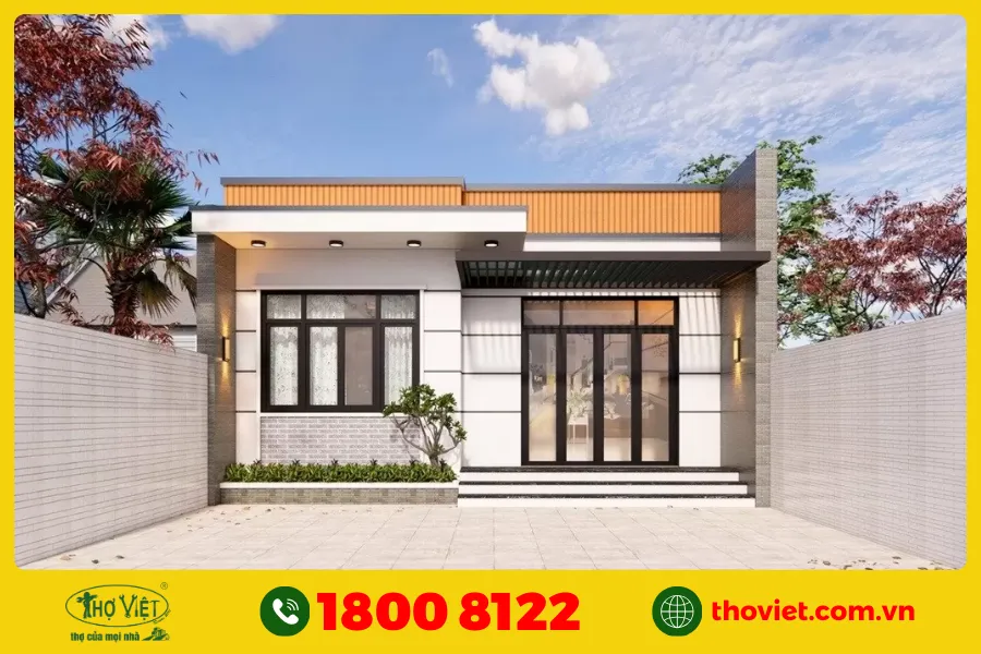 Nhà vườn 1 tầng có sân trước 70m²