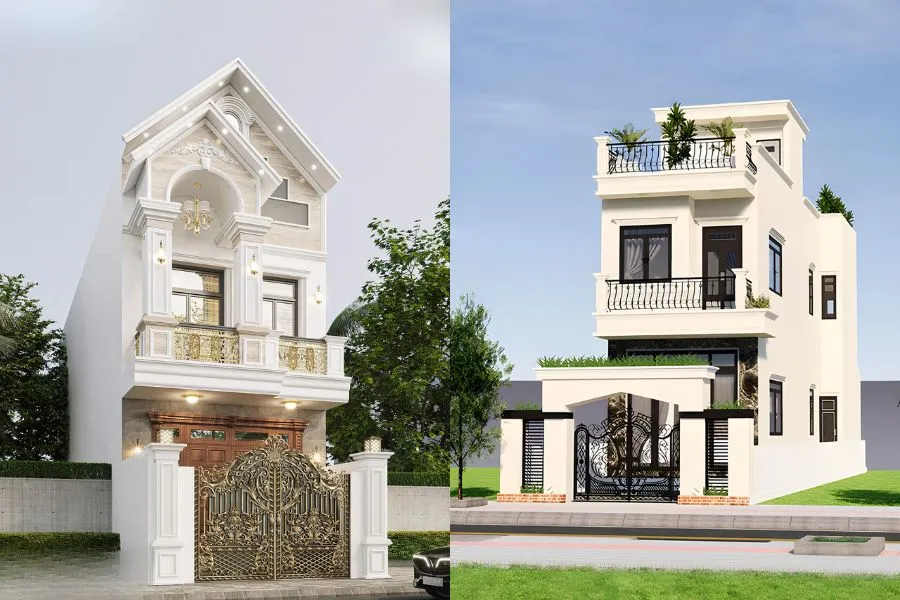 Mẫu nhà 2 tầng 700 triệu phong cách cổ điển