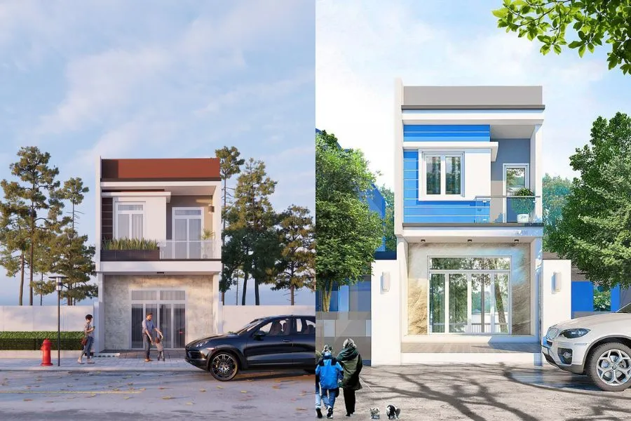 Mẫu nhà 2 tầng đẹp giá 700 triệu có gác lửng