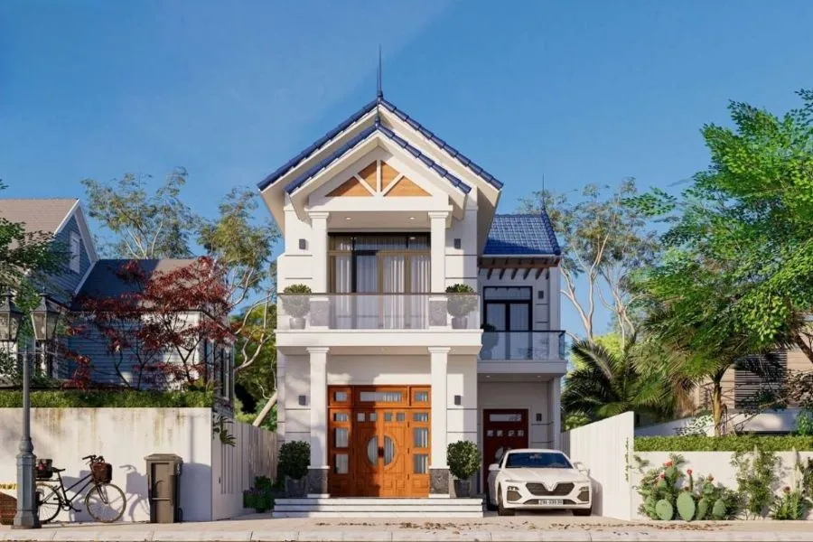 Mẫu nhà 2 tầng nông thôn 500 triệu có 2 mặt tiền