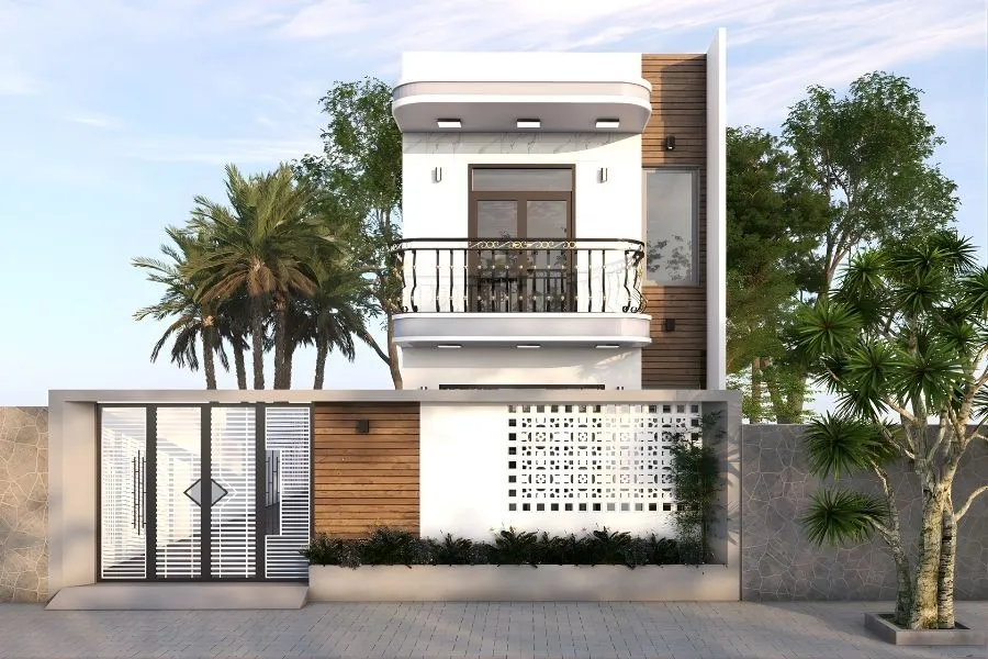 Mẫu nhà 2 tầng nông thôn 500 triệu cổ điển