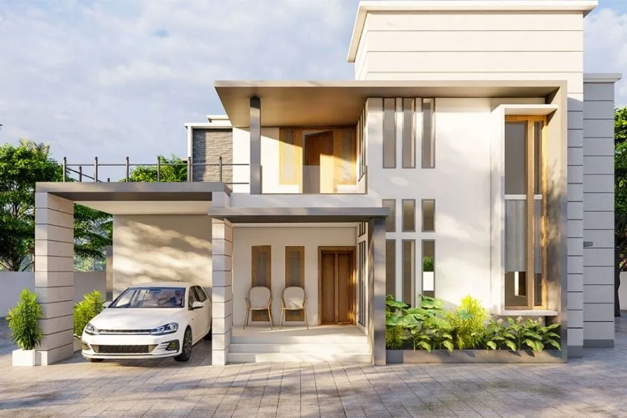 Mẫu nhà 2 tầng nông thôn 500 triệu hiện đại