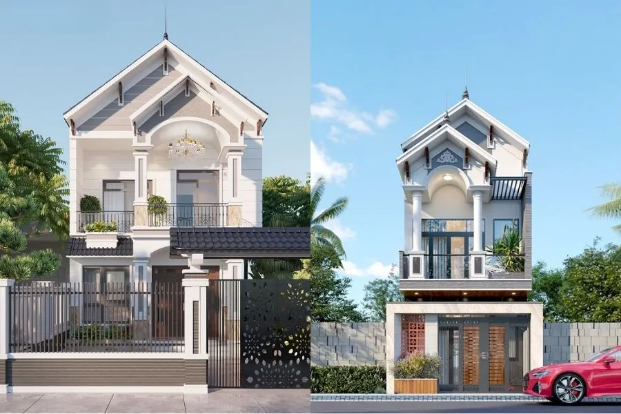 Mẫu nhà 2 tầng nông thôn 500 triệu mái Thái