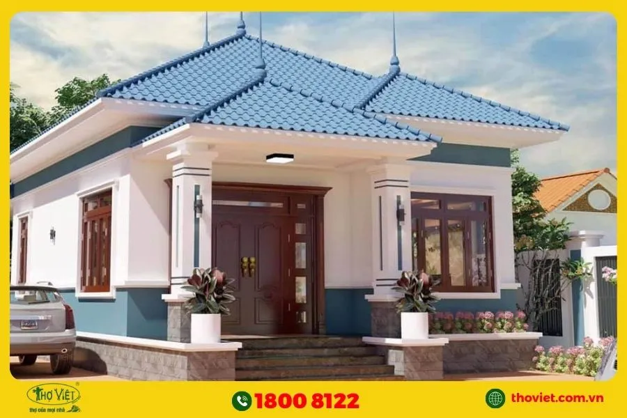 Mẫu nhà 2 tỷ kiểu nhà cấp 4 mái Nhật đơn giản