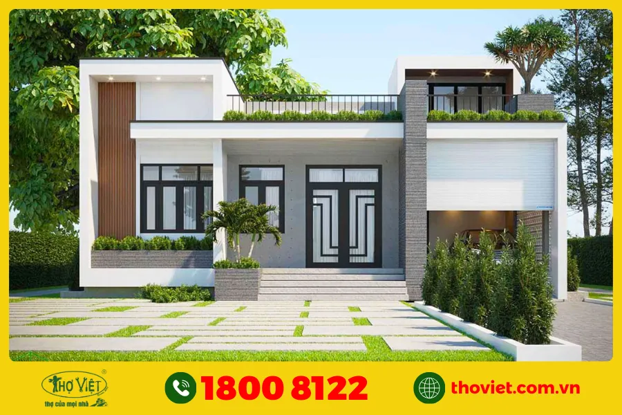 Mẫu nhà cấp 4 có tầng hầm đẹp số 4