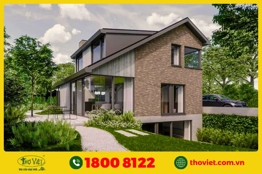 Mẫu nhà cấp 4 có tầng hầm đẹp số 7