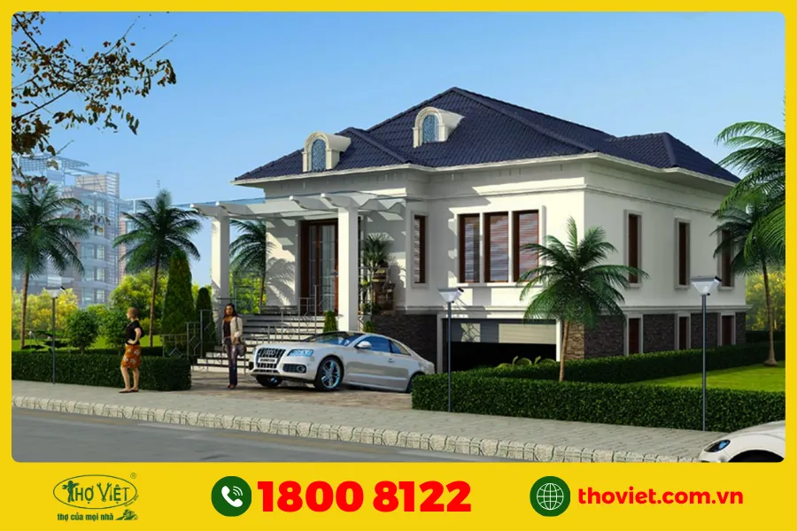 Mẫu nhà cấp 4 có tầng hầm đẹp số 10