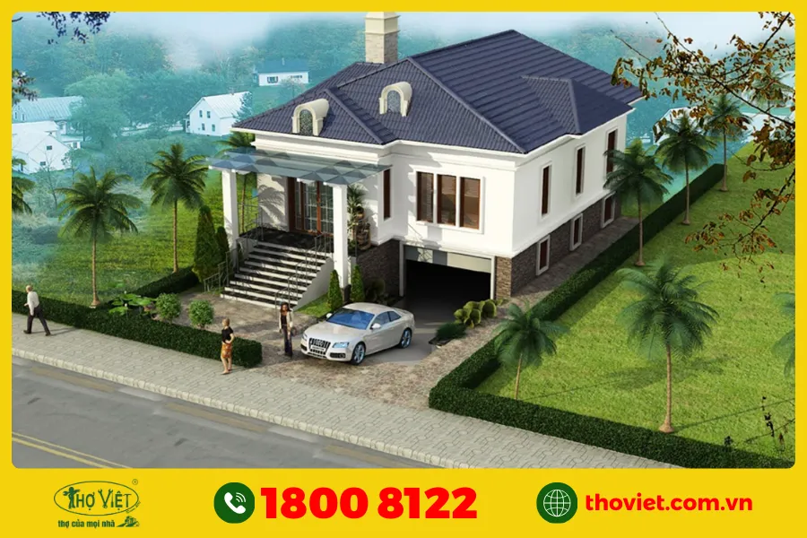 Mẫu nhà cấp 4 có tầng hầm đẹp số 12