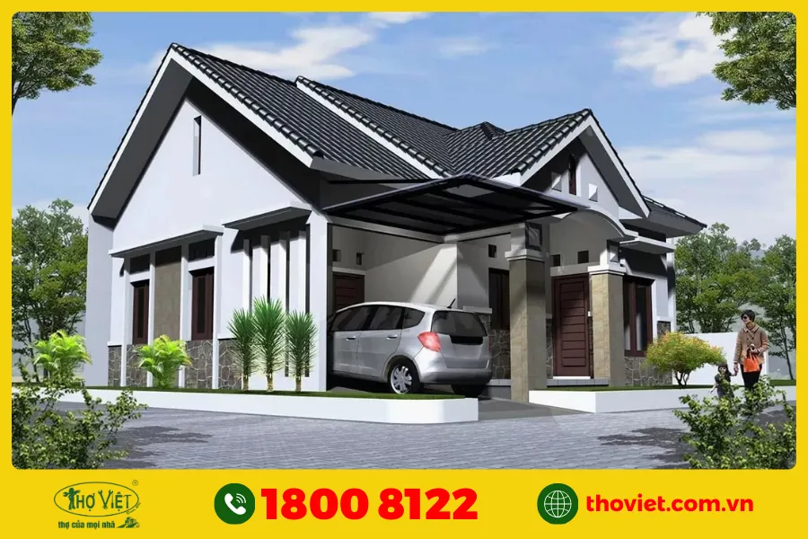 Mẫu nhà cấp 4 có tầng hầm đẹp số 16