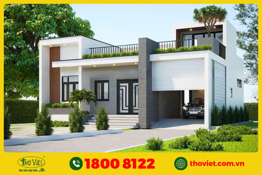 Mẫu nhà cấp 4 có tầng hầm đẹp số 17