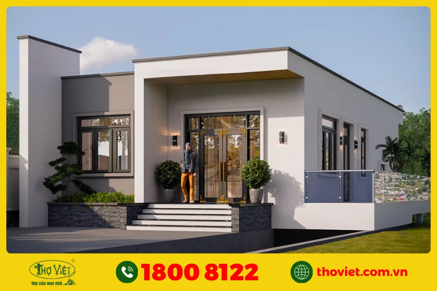 Mẫu nhà cấp 4 có tầng hầm đẹp số 18