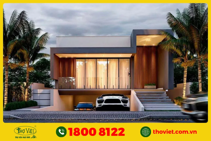 Mẫu nhà cấp 4 có tầng hầm đẹp số 19