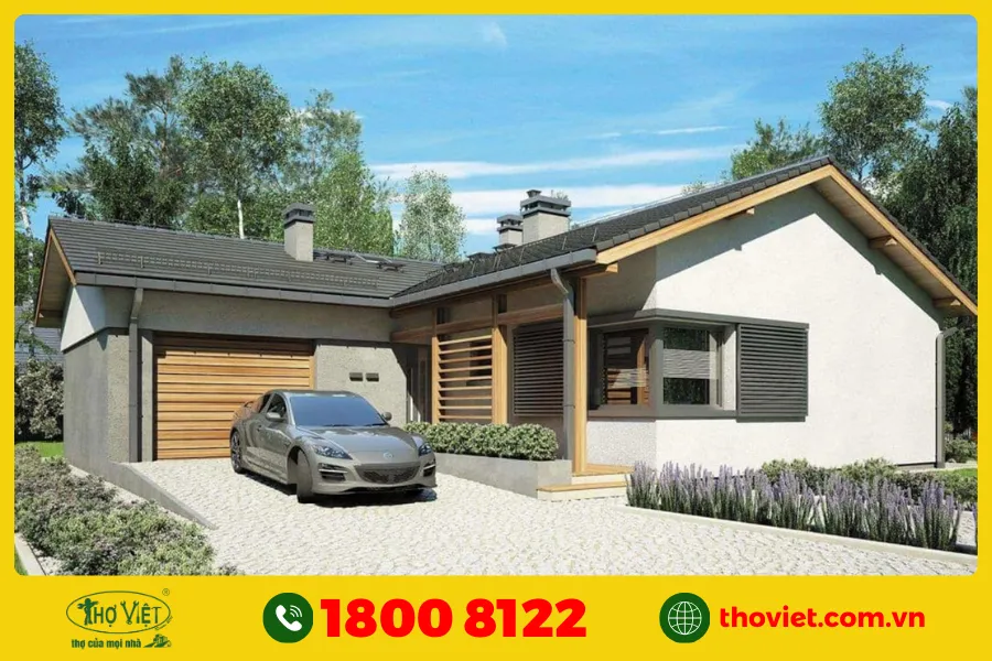 Mẫu nhà cấp 4 có tầng hầm đẹp số 23