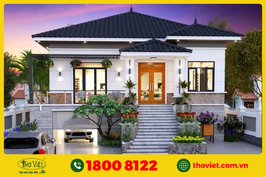 Mẫu nhà cấp 4 có tầng hầm đẹp số 2