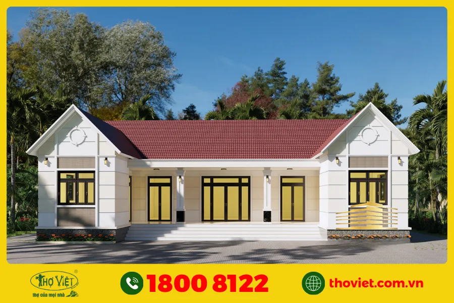 Mẫu nhà 5 gian 4 phòng ngủ số 8