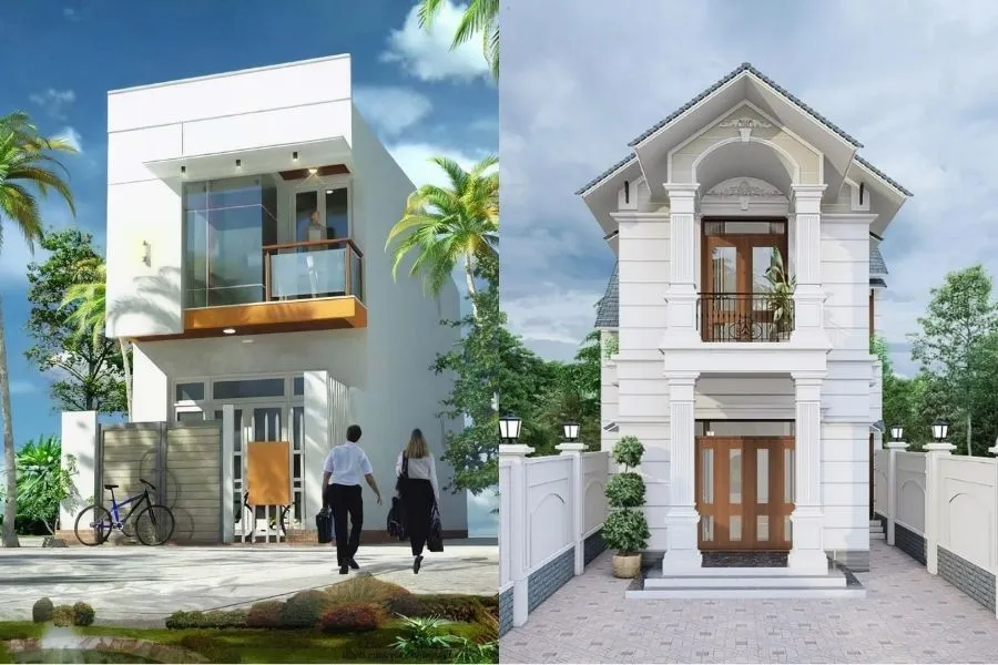 Mẫu nhà 50m2 2 tầng 2 phòng ngủ