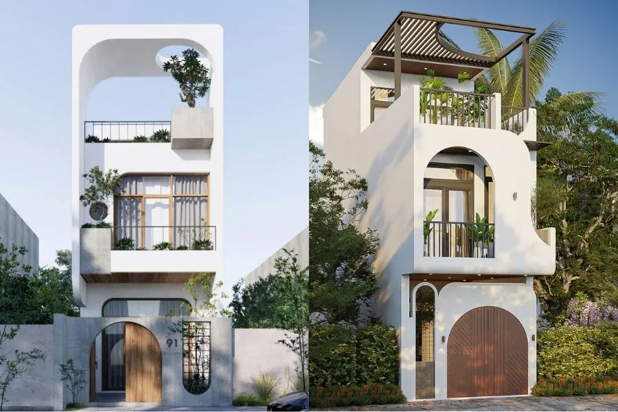 Mẫu nhà 50m2 2 tầng có ban công