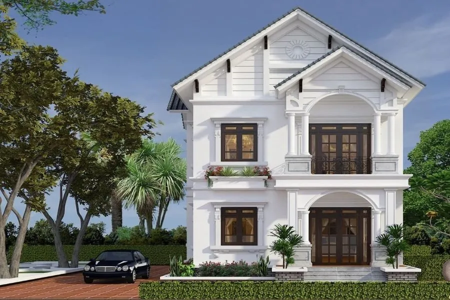 Mẫu nhà 50m2 2 tầng mái thái