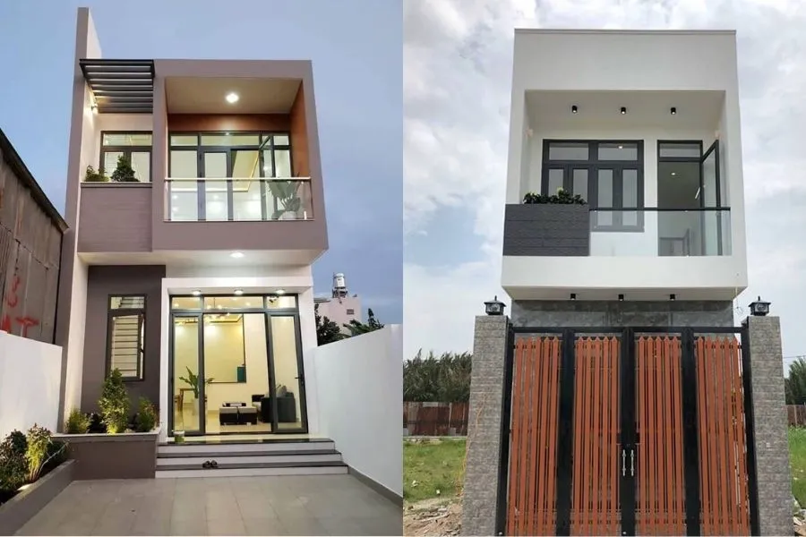 Mẫu nhà 50m2 2 tầng phong cách tối giản