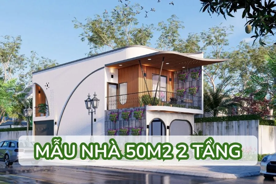 mẫu nhà 50m2 2 tầng