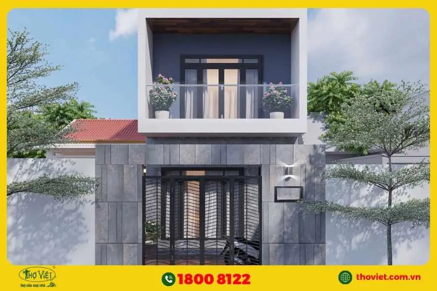 Mẫu nhà 6x18m 2 tầng hiện đại tối giản