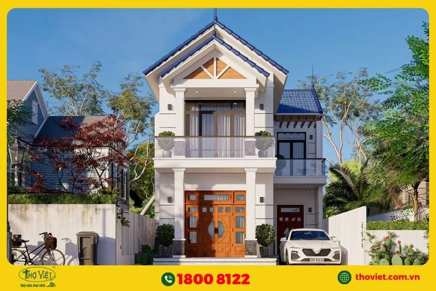 Mẫu nhà 6x18m 2 tầng mái Thái sang trọng