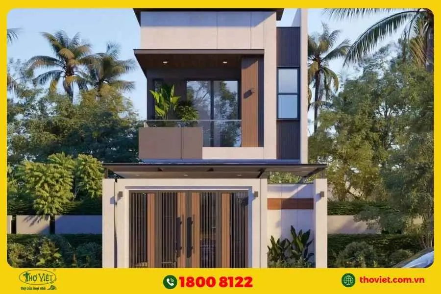 Mẫu nhà 6x18m 2 tầng có gara ô tô